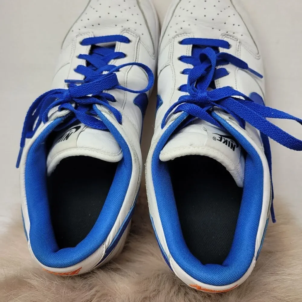 Nike Air Force 1 Dunk Low Leather Blue And White Sneaker Shoes Size 12